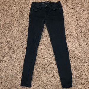 AEO teal super stretch jeggings.